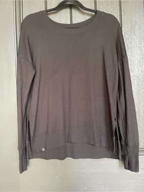 Glyder Lounge Crewneck Sweatshirt Black Thumbholes Size S